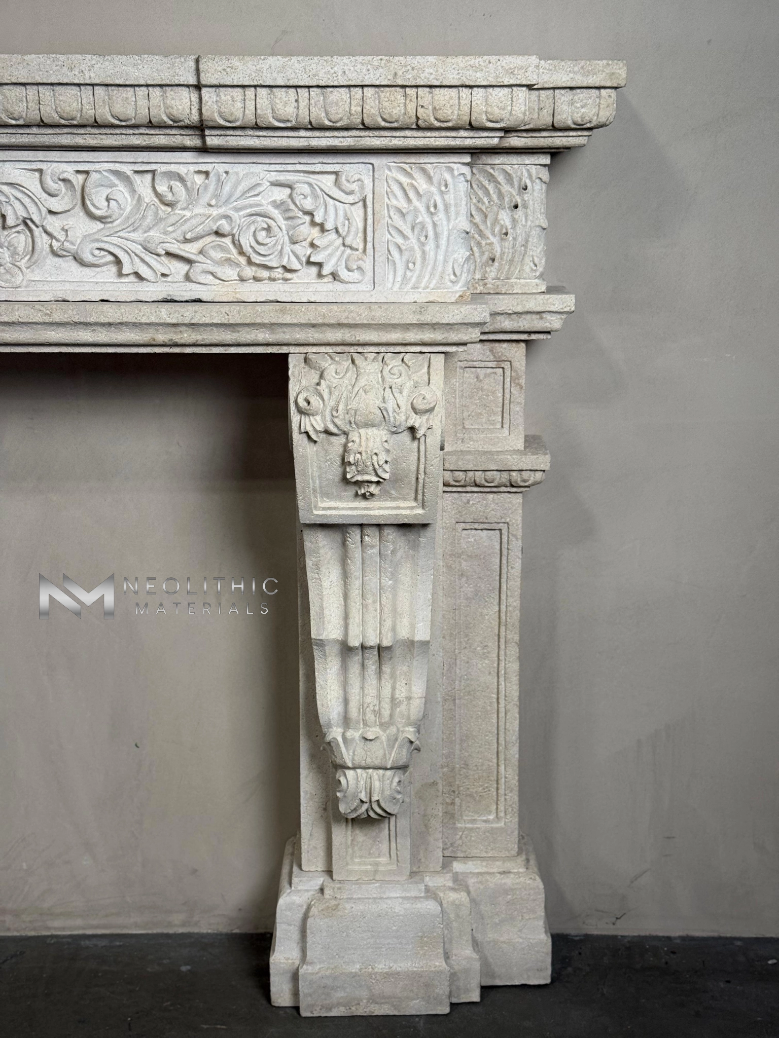 Reclaimed Limestone Mantel - Image 7